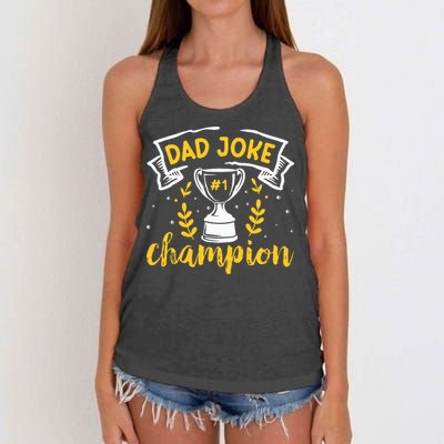 Dad Jokes Champion Women's Knotted Racerback Tank