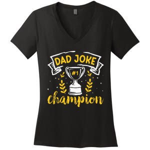 Dad Jokes Champion Women's V-Neck T-Shirt