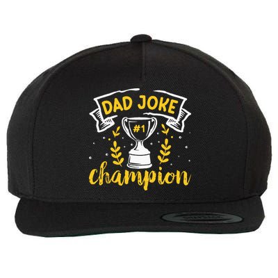 Dad Jokes Champion Wool Snapback Cap