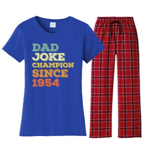 Dad Joke Champion Since 1954 Birthday Fathers Day Gift Women's Flannel Pajama Set