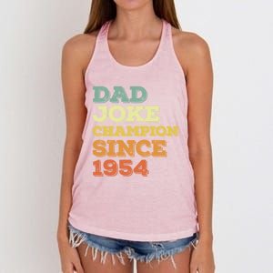 Dad Joke Champion Since 1954 Birthday Fathers Day Gift Women's Knotted Racerback Tank