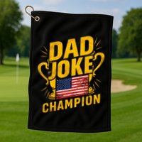 Dad Joke Champion Funny FatherS Day Dad Joke Golf Towel