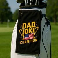 Dad Joke Champion Funny FatherS Day Dad Joke Golf Towel