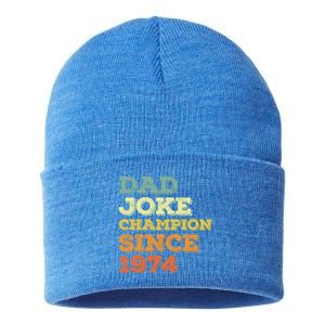 Dad Joke Champion Since 1974 Gift Birthday Fathers Day Gift Sustainable Knit Beanie