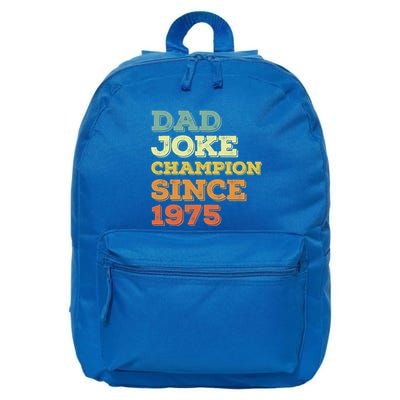 Dad Joke Champion Since 1975 Birthday Fathers Day Gift 16 in Basic Backpack