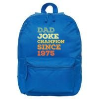 Dad Joke Champion Since 1975 Birthday Fathers Day Gift 16 in Basic Backpack