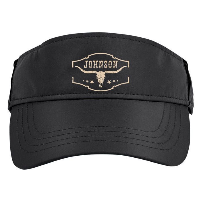 Distressed Johnson Cowhide Name Proud Bullskull Cow Adult Drive Performance Visor