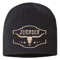 Distressed Johnson Cowhide Name Proud Bullskull Cow Sustainable Beanie