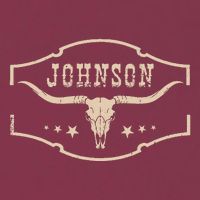 Distressed Johnson Cowhide Name Proud Bullskull Cow 16oz Travel Tumbler