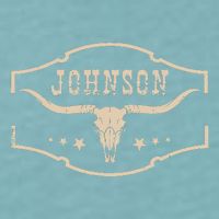 Distressed Johnson Cowhide Name Proud Bullskull Cow Sueded Cloud Jersey T-Shirt