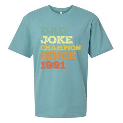 Dad Joke Champion Since 1991 Gift Birthday Fathers Day Gift Sueded Cloud Jersey T-Shirt