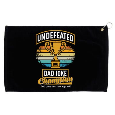 Dad Joke Champion Cool Gift Funny Fathers Day Gift Bad Puns Gift Grommeted Golf Towel