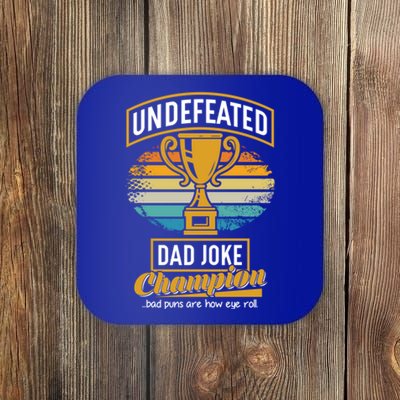 Dad Joke Champion Cool Gift Funny Fathers Day Gift Bad Puns Gift Coaster