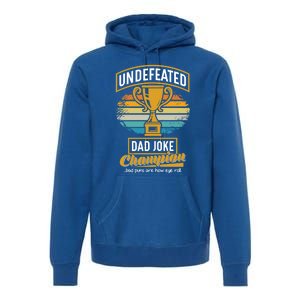 Dad Joke Champion Cool Gift Funny Fathers Day Gift Bad Puns Gift Premium Hoodie