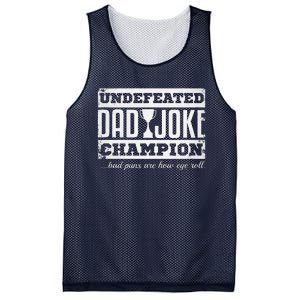 Dad Joke Champion Funny Fathers Day Gift Bad Puns Mesh Reversible Basketball Jersey Tank