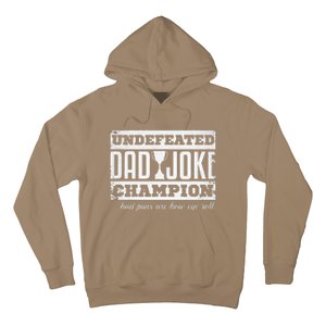 Dad Joke Champion Funny Fathers Day Gift Bad Puns Hoodie