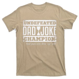 Dad Joke Champion Funny Fathers Day Gift Bad Puns T-Shirt