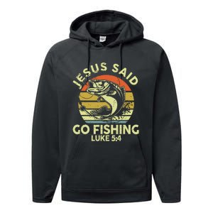 Dad Jesus Christ Said Go Fishing Bass Christian Funny Performance Fleece Hoodie