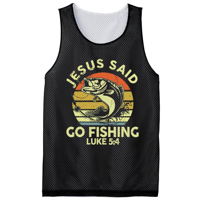 Dad Jesus Christ Said Go Fishing Bass Christian Funny Mesh Reversible Basketball Jersey Tank