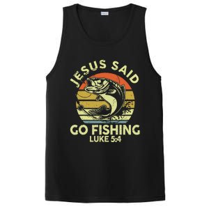 Dad Jesus Christ Said Go Fishing Bass Christian Funny PosiCharge Competitor Tank