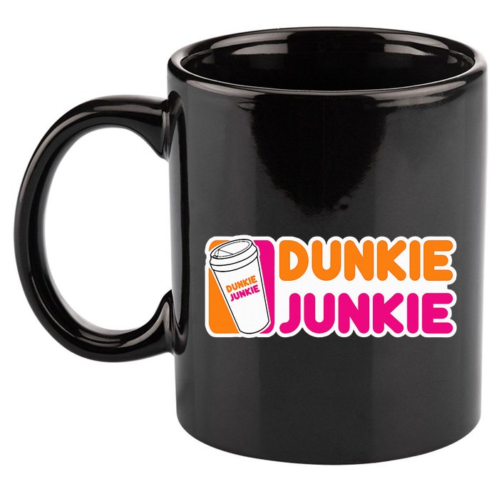 Dunkie Junkie Coffee Love Funny Coffee Saying 11oz C Handle Ceramic Mug