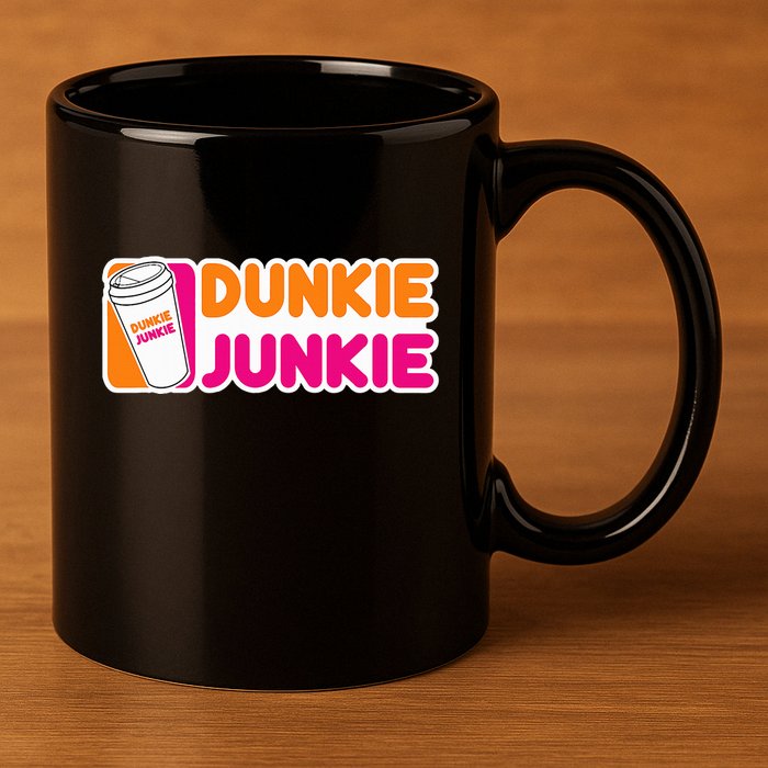 Dunkie Junkie Coffee Love Funny Coffee Saying 11oz C Handle Ceramic Mug