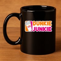 Dunkie Junkie Coffee Love Funny Coffee Saying 11oz C Handle Ceramic Mug