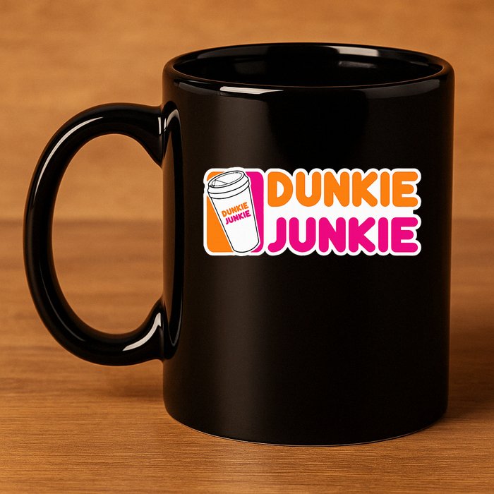Dunkie Junkie Coffee Love Funny Coffee Saying 11oz C Handle Ceramic Mug