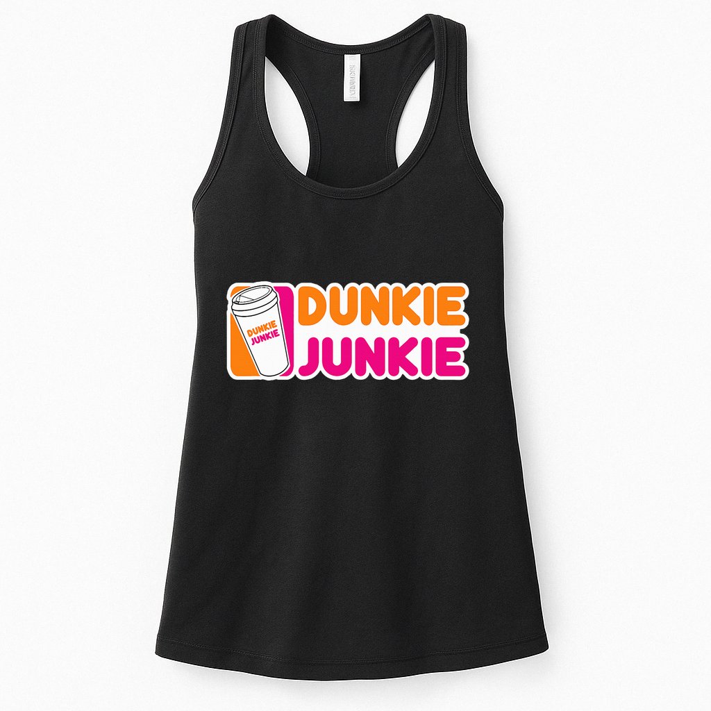 Dunkie Junkie Coffee Love Funny Coffee Saying Womens Tank Top