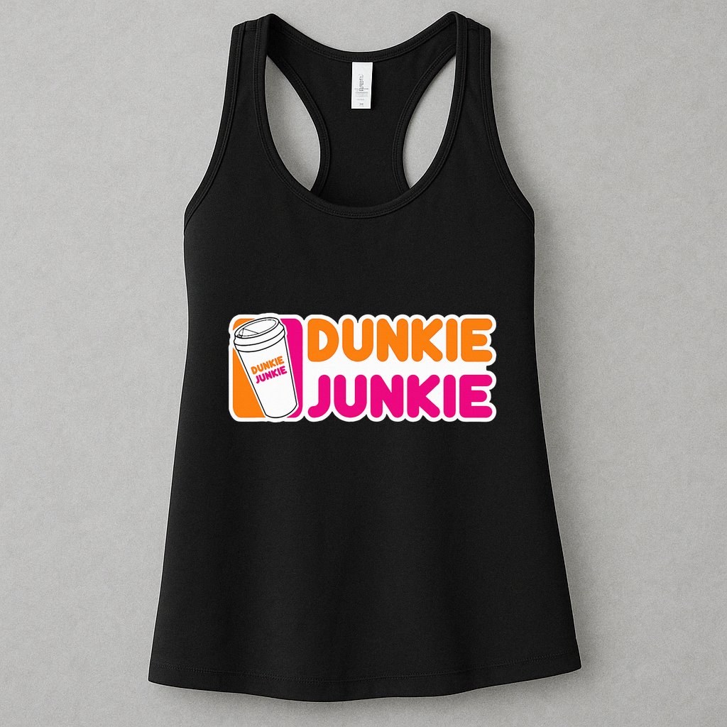 Dunkie Junkie Coffee Love Funny Coffee Saying Womens Tank Top