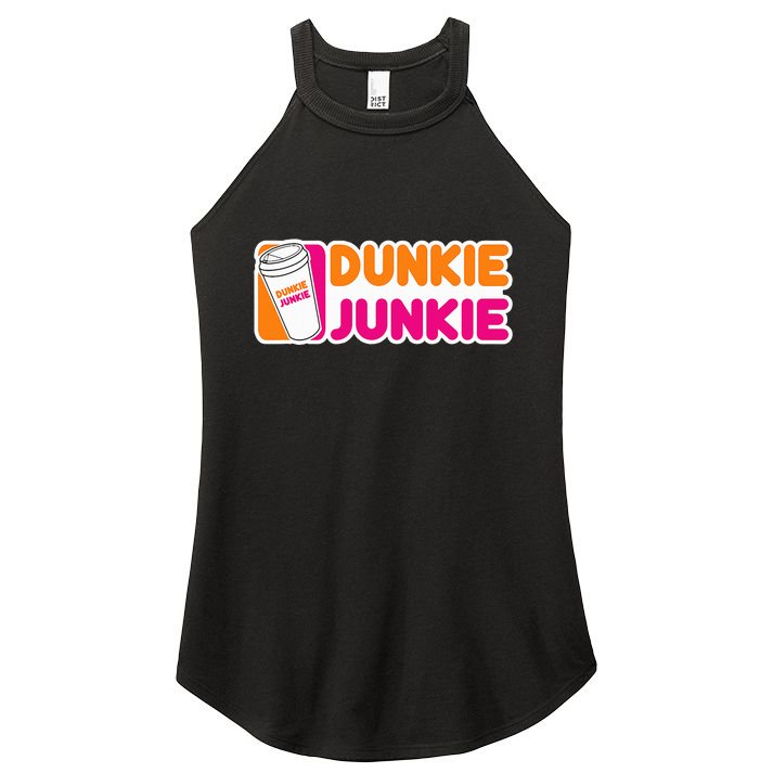 Dunkie Junkie Coffee Love Funny Coffee Saying Women's Perfect Tri Rocker Tank