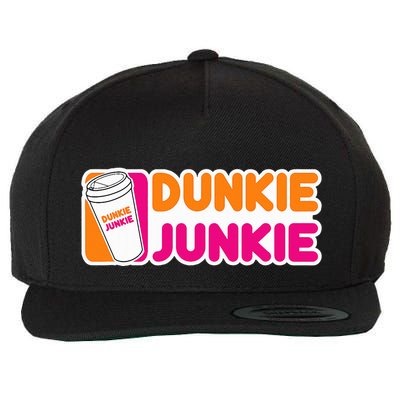 Dunkie Junkie Coffee Love Funny Coffee Saying Wool Snapback Cap