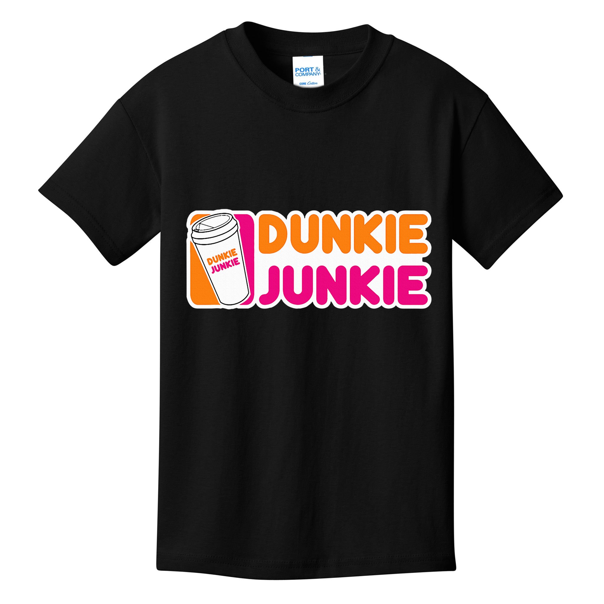 Dunkie Junkie Coffee Love Funny Coffee Saying Kids T-Shirt