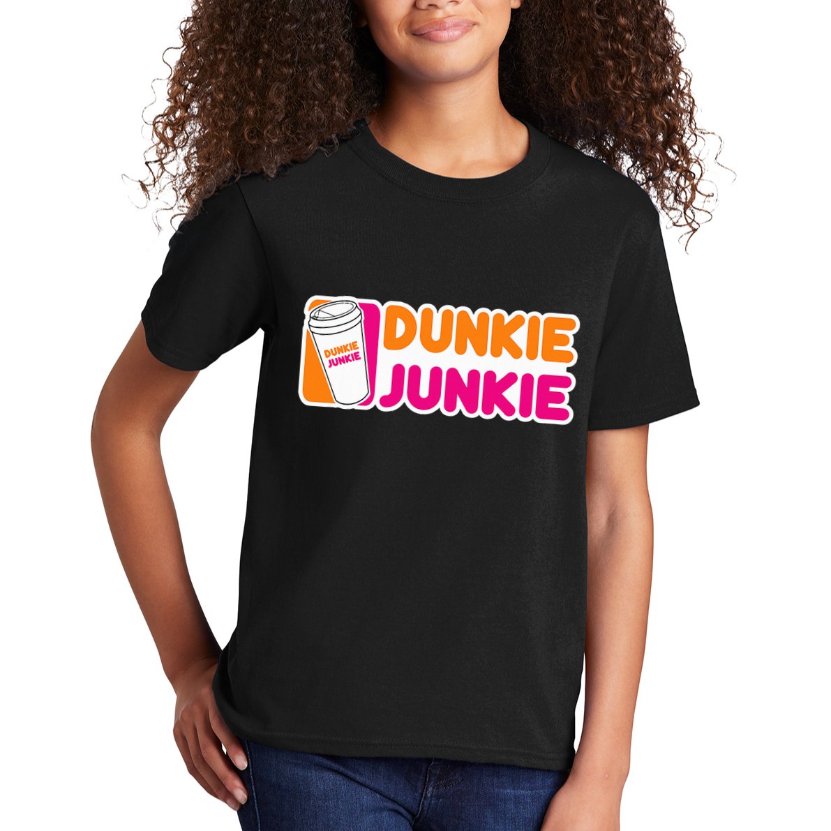 Dunkie Junkie Coffee Love Funny Coffee Saying Kids T-Shirt