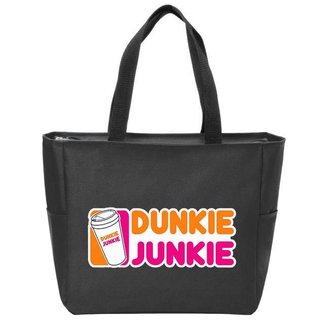 Dunkie Junkie Coffee Love Funny Coffee Saying Zip Tote Bag