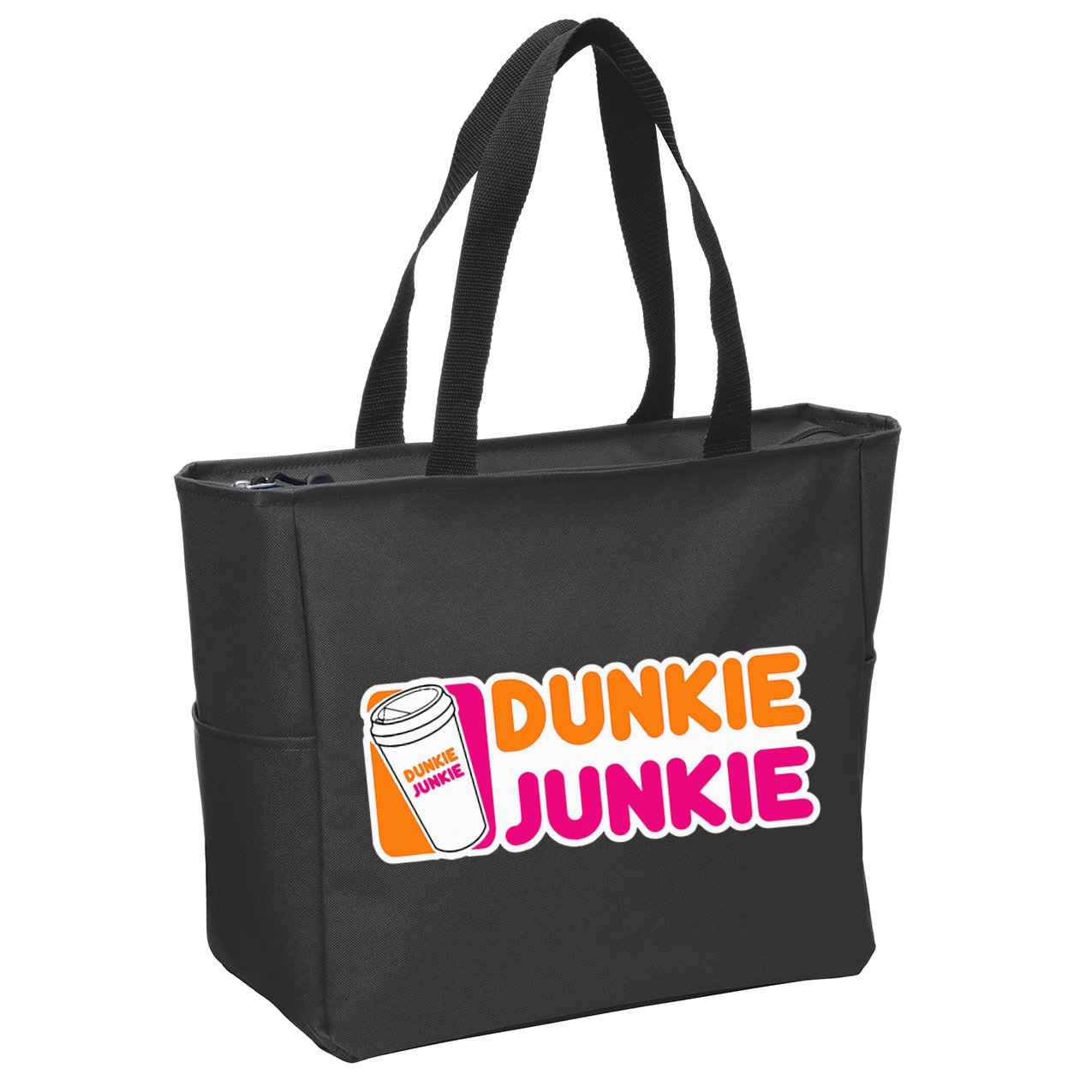 Dunkie Junkie Coffee Love Funny Coffee Saying Zip Tote Bag