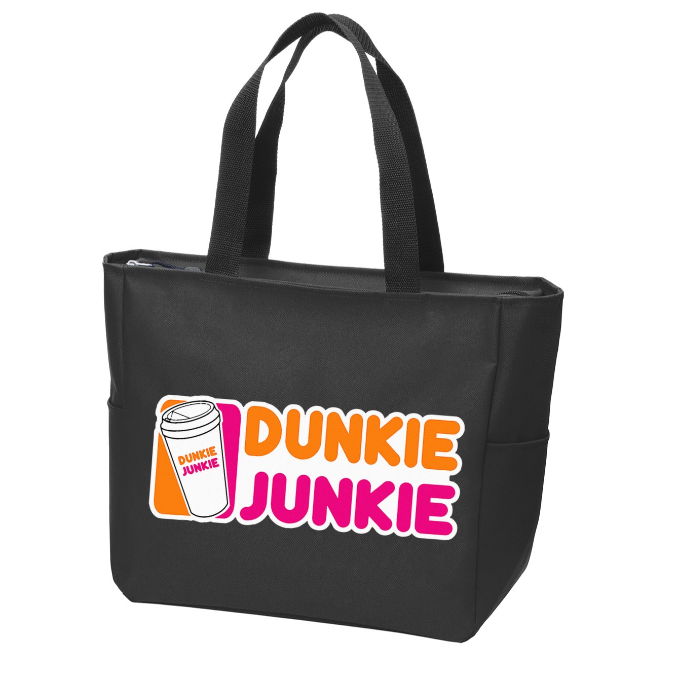 Dunkie Junkie Coffee Love Funny Coffee Saying Zip Tote Bag