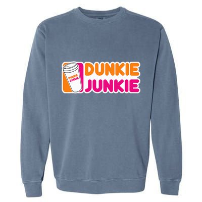 Dunkie Junkie Coffee Love Funny Coffee Saying Garment-Dyed Sweatshirt