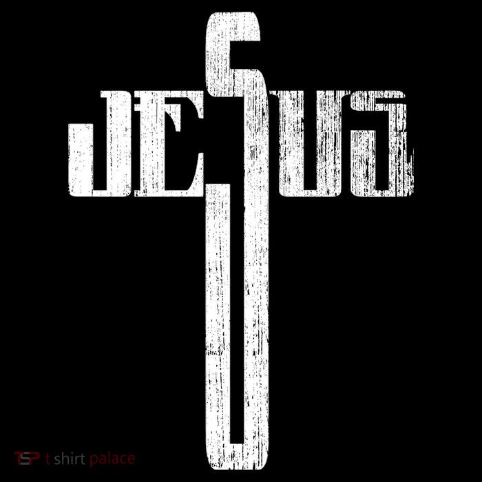 Distressed Jesus Cross Christian Religious Tee Cooling Performance Crew T-Shirt