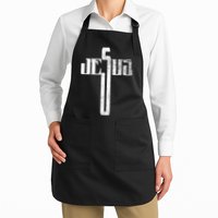 Distressed Jesus Cross Christian Religious Tee Apron