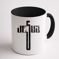 Distressed Jesus Cross Christian Religious Tee Mug
