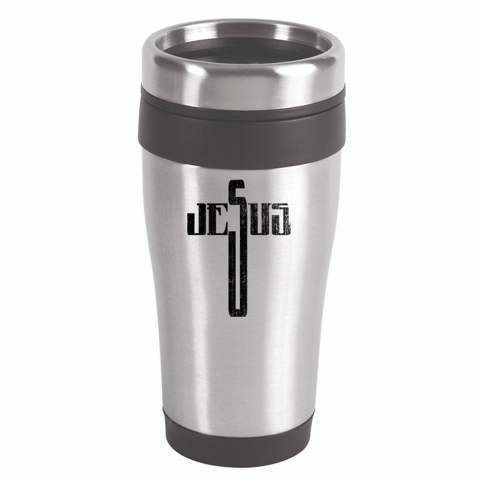 Distressed Jesus Cross Christian Religious Tee 16oz Travel Tumbler