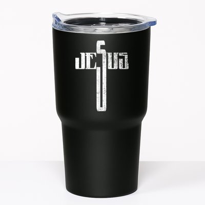 Distressed Jesus Cross Christian Religious Tee Tumbler