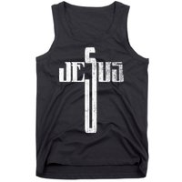 Distressed Jesus Cross Christian Religious Tee Tank Top