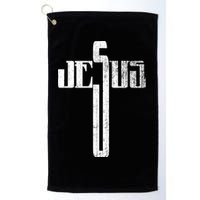 Distressed Jesus Cross Christian Religious Tee Golf Towel