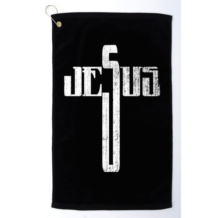Distressed Jesus Cross Christian Religious Tee Golf Towel