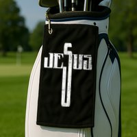 Distressed Jesus Cross Christian Religious Tee Golf Towel