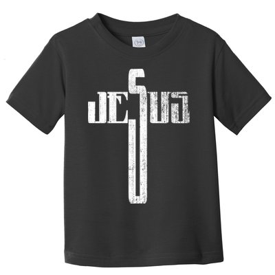 Distressed Jesus Cross Christian Religious Tee Toddler T-Shirt