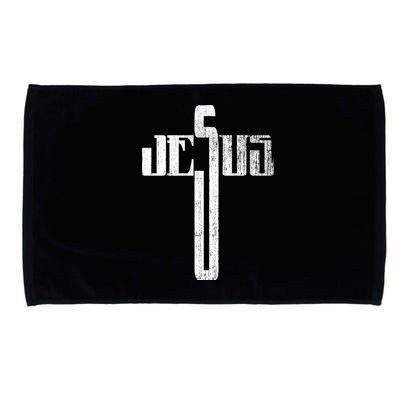 Distressed Jesus Cross Christian Religious Tee Microfiber Hand Towel