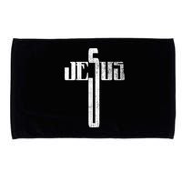 Distressed Jesus Cross Christian Religious Tee Microfiber Hand Towel